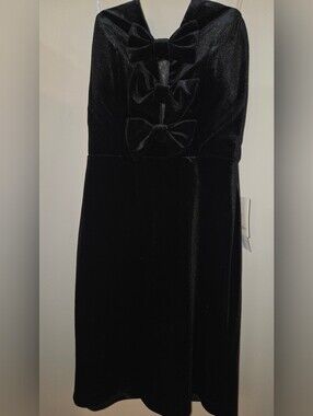 Pear Culture Velvet Bow-Detail Strapless Mini Dress NWT Size 1-2